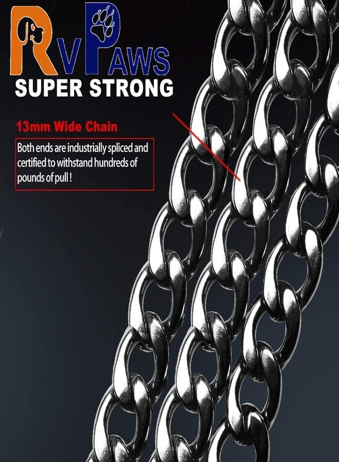 Pups&Pets Heavy Duty Brass Hook Leash Handle Chain 50 Inch Metal Dog Leash, Heavy Duty Chew Proof Pet Leash Chain with Padded Handle for Outdoor Training - Image 2